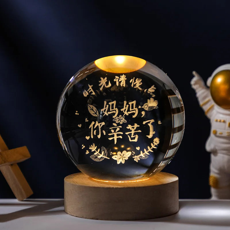 3D Crystal Ball LED Lamp