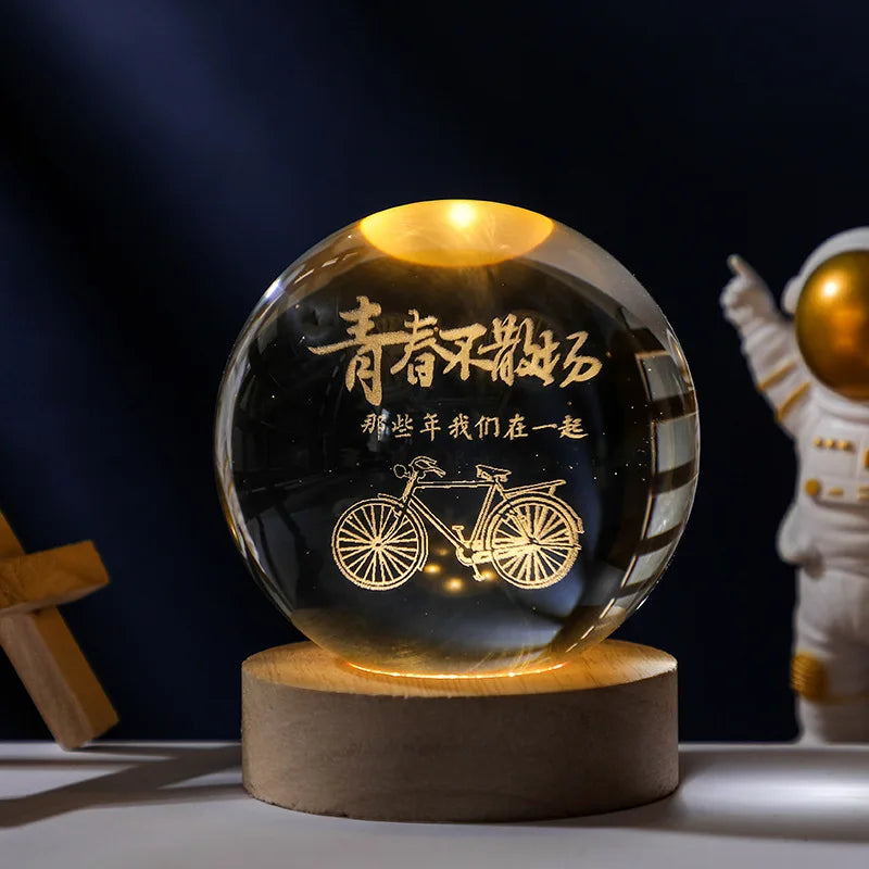 3D Crystal Ball LED Lamp