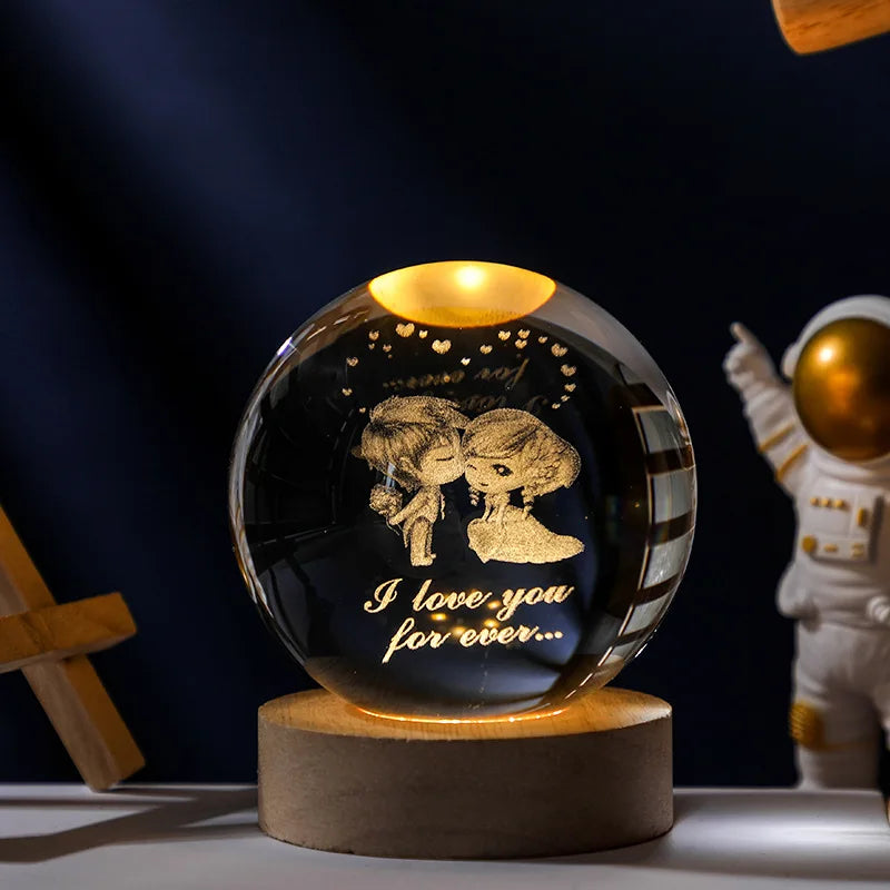 3D Crystal Ball LED Lamp