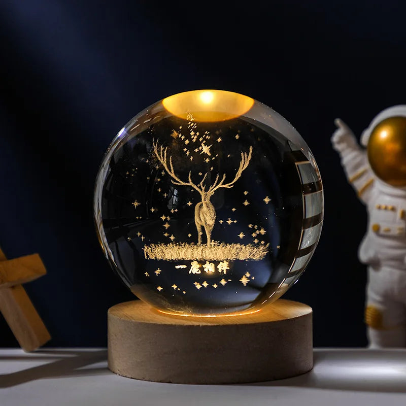 3D Crystal Ball LED Lamp