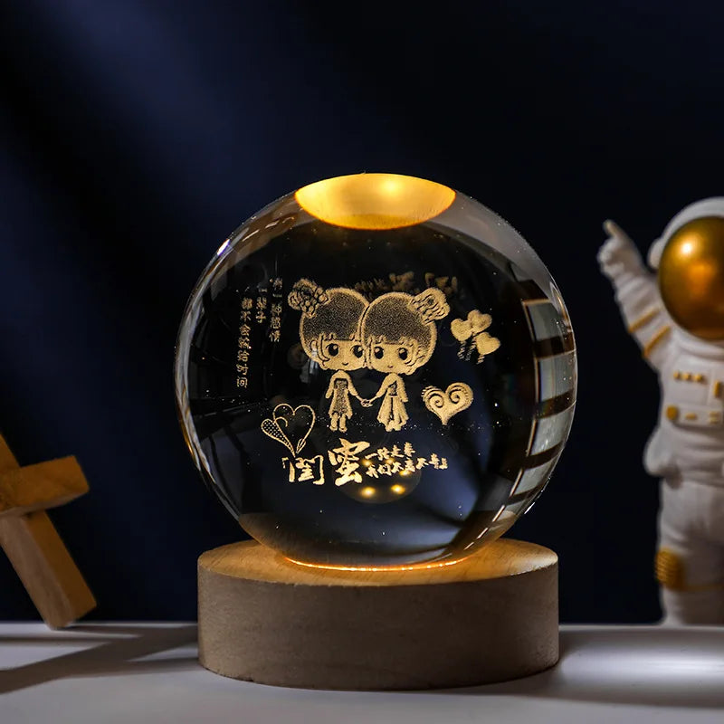 3D Crystal Ball LED Lamp