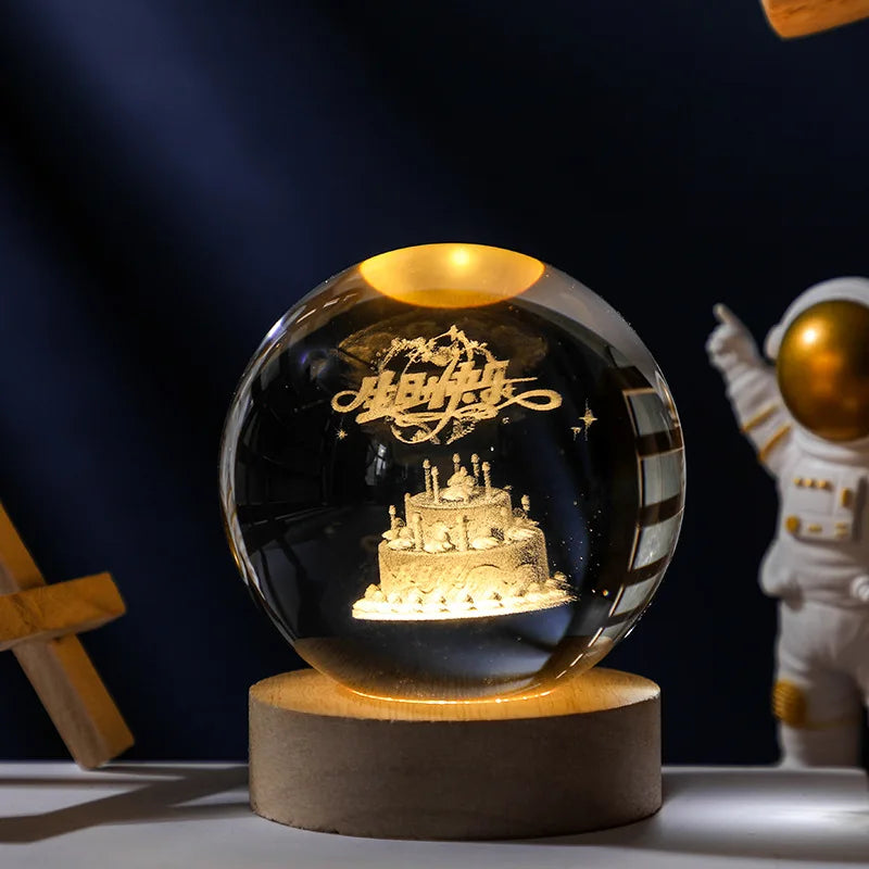 3D Crystal Ball LED Lamp